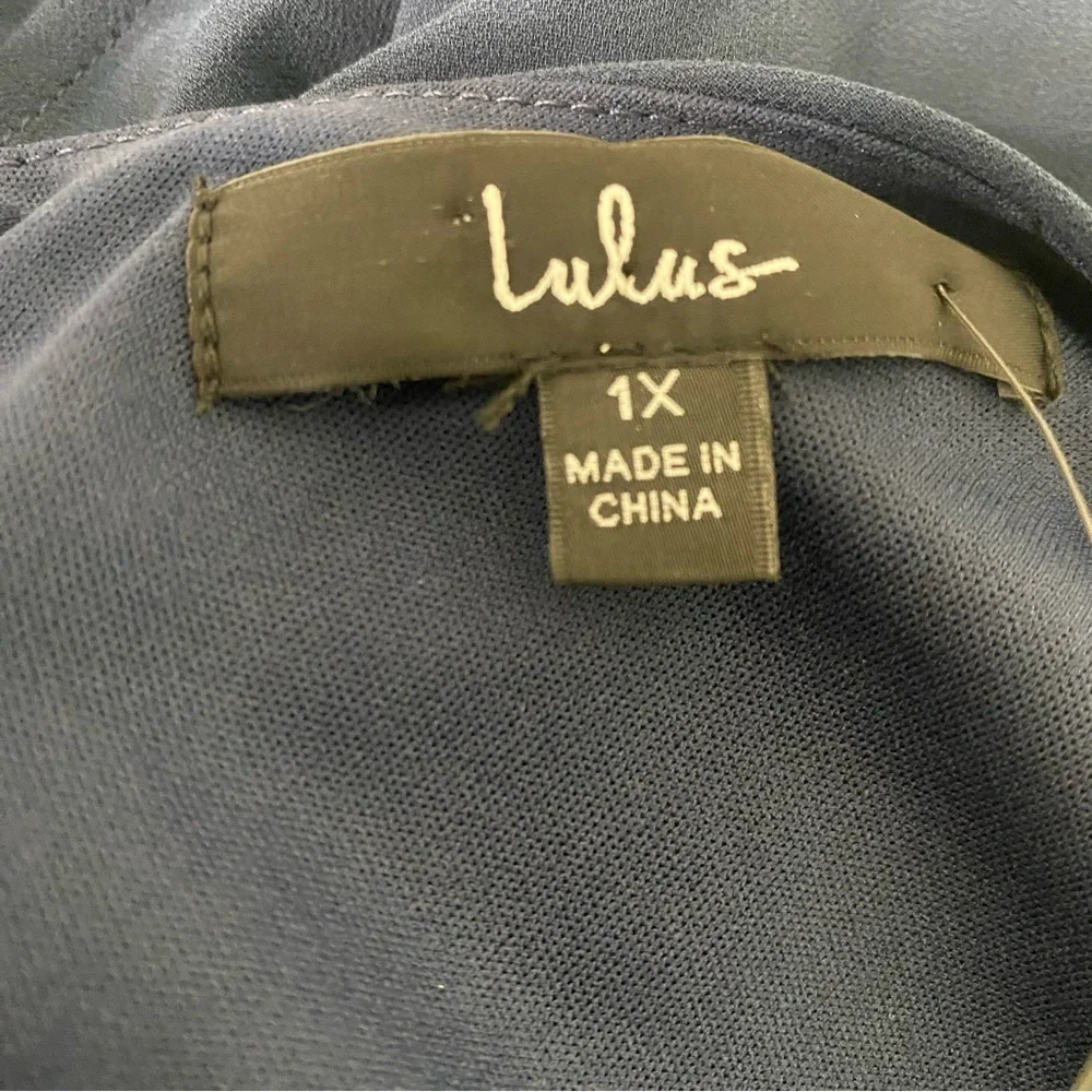 Lulus Navy Thoughts Of Hue Surplice Maxi Dress Size 1X - Picture 5 of 7